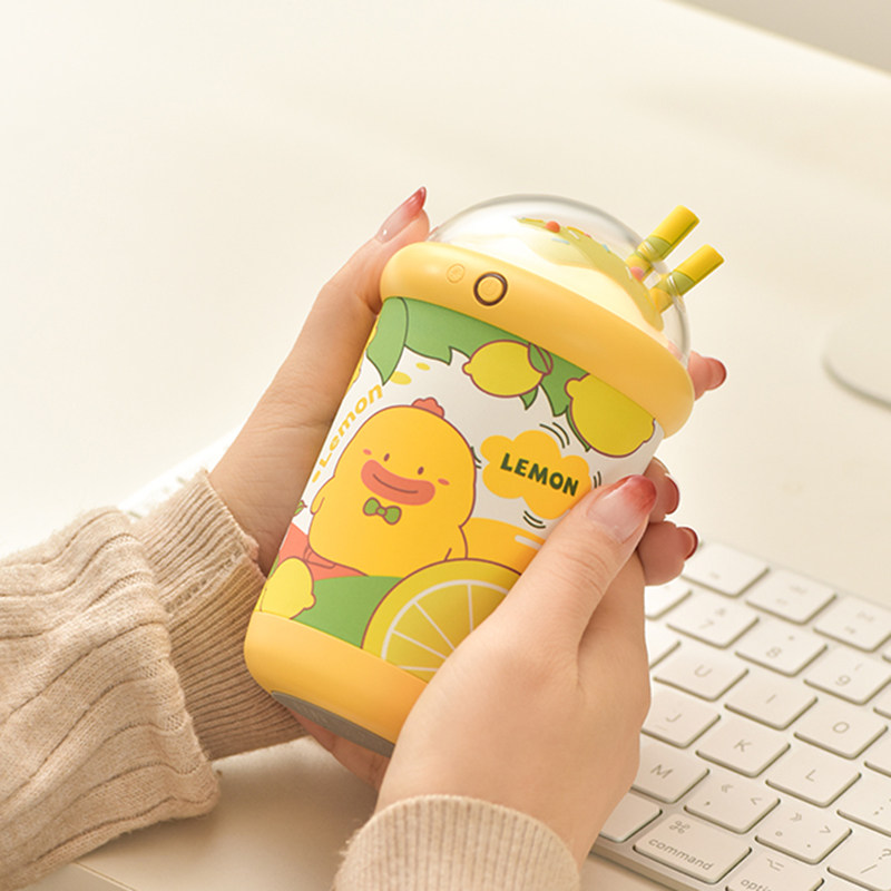 Girly heart creative milk tea cup hand warmer treasure mobile power mobile phone charging treasure night light cute girl gift