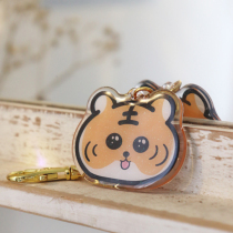 Cute Cute Tiger Key Button Cure Tether Bifacial Acrylic Hanging Decoration Flash Powder Big Italian Bestie Key Pendant