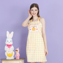  Strawberry half-pond two-dimensional girl heart fruit pastoral plaid apron household clothes tarpaulin coveralls can be customized