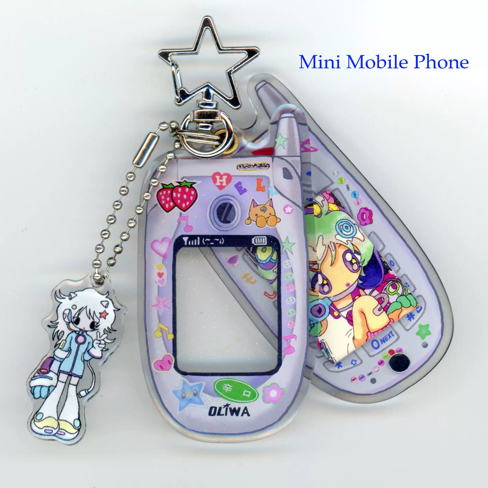 Mini Mobile Phone! Mini photo frame keychain original genuine