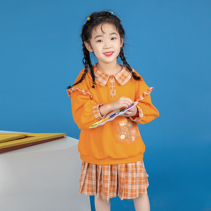 Miss Sunny original girl net red sweater new 2021 spring new Foreign cartoon children's sweater top