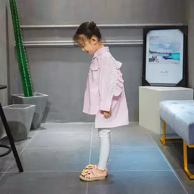 Miss Sonny original girls 2021 autumn new Western style pure cotton dovetail loose ruffle shirt top