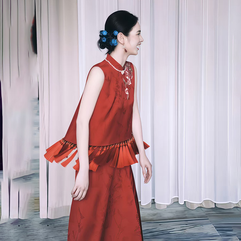 【Youthful】Engagement Dress 2026 New Chinese-Style Toast Dress Morning Gown Female Bride Niche Dress Going-Out Dress 【Youthful】Engagement Dress 2026 New Chinese-Style Toast Dress Morning Gown Female Bride Niche Dress Going-Out Dress