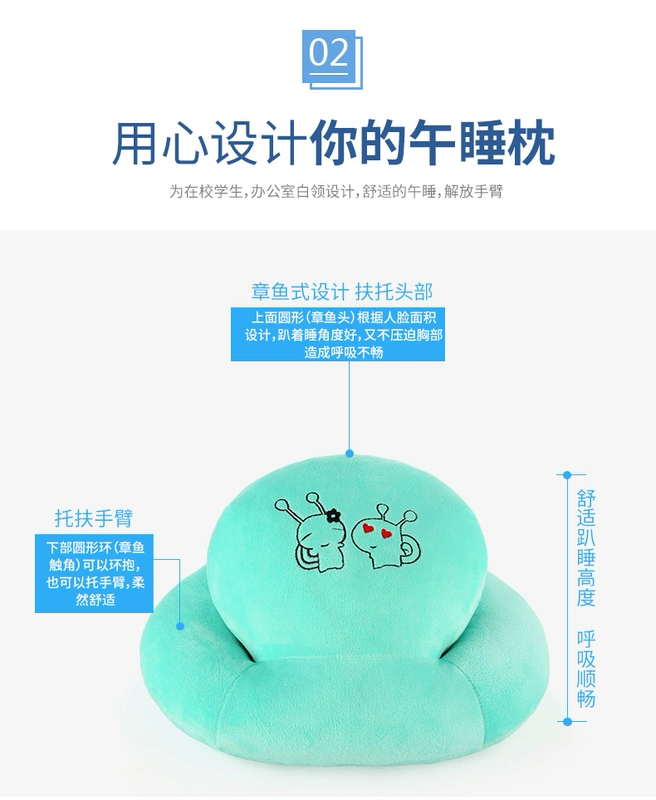 Phim hoạt hình dễ thương gối gối gối thắt lưng đệm học sinh ngủ gối gối ngủ văn phòng nghỉ trưa mền 2 trong 1