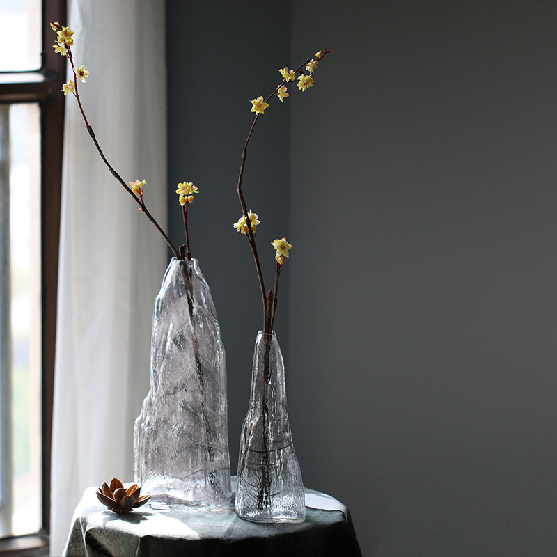 New Chinese style Zen China Wind designer Handmade Glass Vase Day Style Pendulum handicraft Living room Small mouth