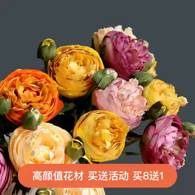 Z M 6-color onion rose Super simulation flower to make old beautiful country modern pastoral decoration flower art