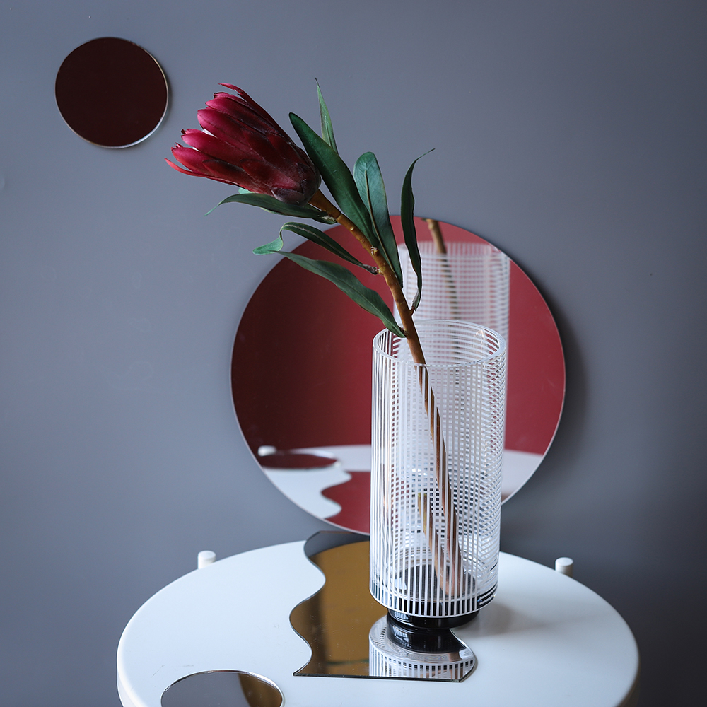 Salt and sweet Nordic wind white glass vase sample room with flowerhouse soft decoration