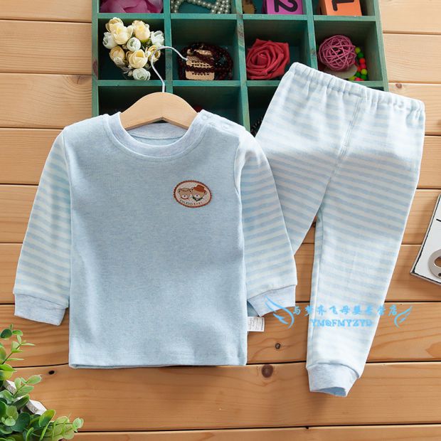 Bộ đồ lót cotton co giãn mới mùa thu và mùa đông Bộ đồ lót mùa thu cho bé trai và bé gái 2 món 1-5 tuổi kinh doanh quần áo trẻ em