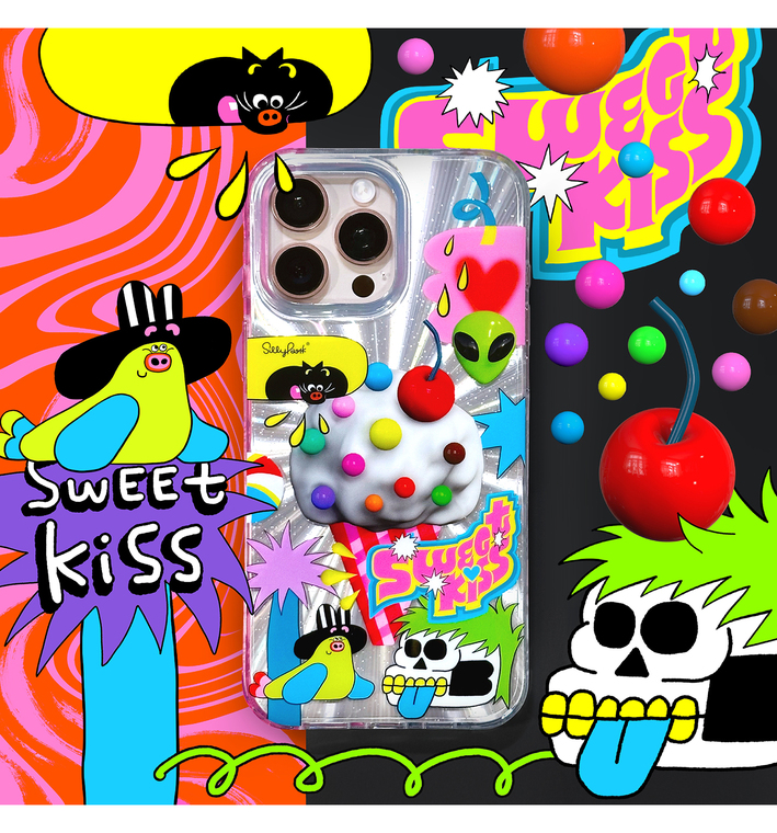 Alien Sun Sweet Kiss Graphic iPhone Case