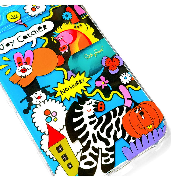 3D Double Layer Bright Blue Animal Flower Illustration JoyCatcher – Pro/Plus/Max/Air – 17, 16, 15, 14, 13, 12 iPhone Case