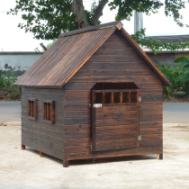 Real anticorrosive wood Dog House fir carbonized dog house large dog kennel solid wood Kennel Dog House Alaska