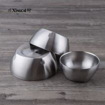 Xingcai 304 stainless steel bottom square mouth round small Bowl hollow double heat insulation anti-hot children anti-drop rice bowl adult