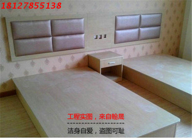 Express chain hotel hotel furniture hotel bed linen standard room bed frame bedside table TV table full set of customization
