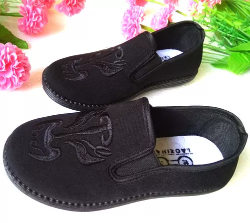 Детская старая пекинская черная ткань обувь для ухода за лицом мальчики холст обувь одна педали для обуви ханфу детская обувь