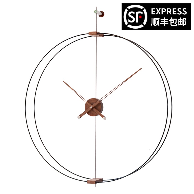 Modern personality Creative minimalist Nordic beauty Spanish household living room large needle mute decorative wall clock
