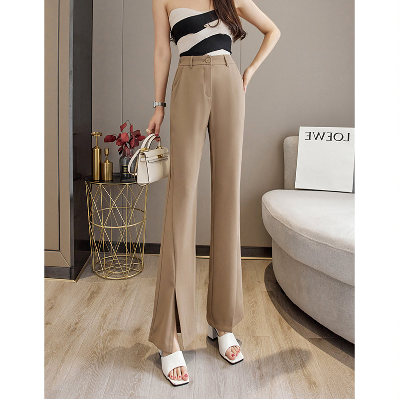 Mularsa High Waist Bifurcated Trumpeter Pants Woman 2022 Early spring New pituitary pants Thunderpants Thunderpants Thunderhorn pants