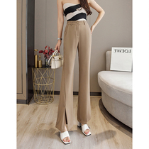Mularsa High Waist Bifurcated Trumpeter Pants Woman 2022 Early spring New pituitary pants Thunderpants Thunderpants Thunderpants Thunderpants