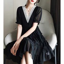 Mularsa Herbenwind Black snowspun Liandress 2022 Summer new high waist splicing short sleeves Dont make a dress