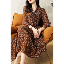 Mularsa advanced sensation Flowers Lian dress Girl 2022 Early spring New collection Waist Display Slim Long Sleeve Snowspun Skirt