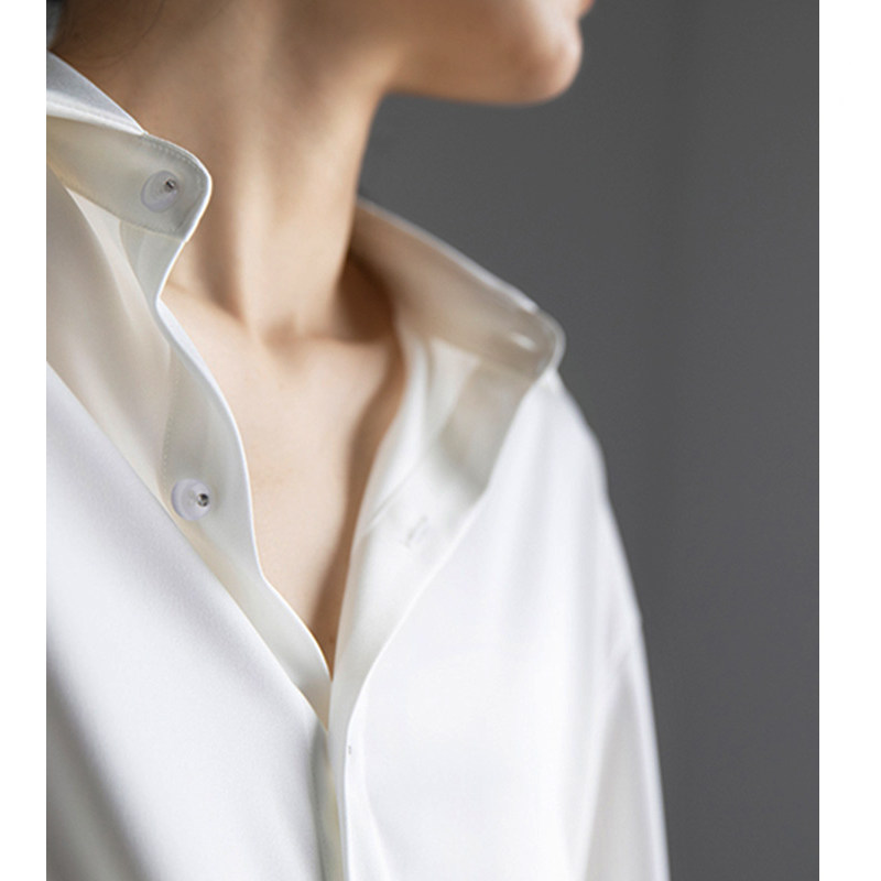 Mularsa design sensation small crowdwhite shirt woman 2022 spring dress new minimalist Relaxed Professional Temperament Shirt