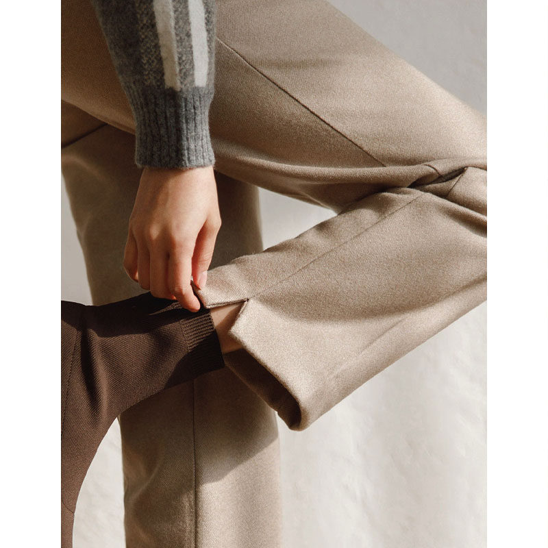 Mularsa high-end woolen pants women's 2022 spring new loose drape thickened suit pants straight nine-point pants