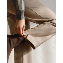 Mularsa High-end Hairy Pants Woman 2022 Spring new loose pendant Thickened Western Dress Pants Straight 90% Pants