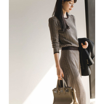 Mularsa method knit two sets of women 2022 spring new temperament Van long sleeve sweater suit dress