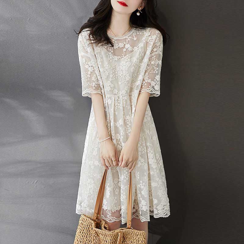 Mularsa high-end light extravagant crummy harness foreign dress suit 2022 Summer new temperament Gentle Lace Dress