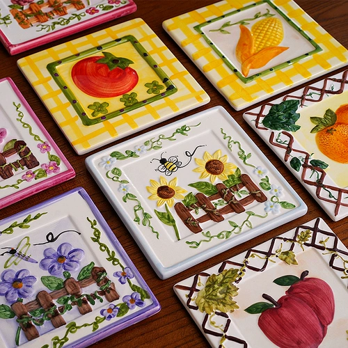 Старые товары искусственные ручные керамические блоки с тиснением окрашены вручную