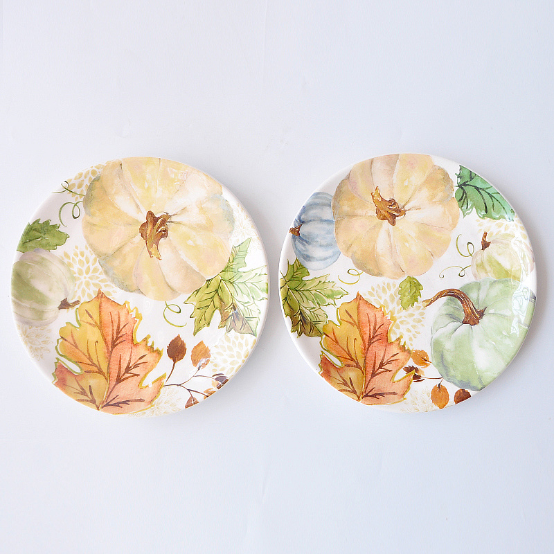 slx forest bear outlet Ceramics American Countryside Harvest Pumpkin Household Dinner Plate West Style Steak Tray Hem Tray