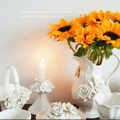 【Коллекция】 изысканный французский дворец ручной пронзительный керамический ваза кофейная чашка цветочная корзина салфетка коробка