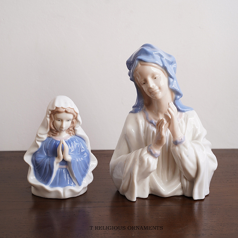 Forest Bears Outlet European Religious Series Ceramics Tabletop Pendulum the Virgin Art bust Furnishing Retro Decoration