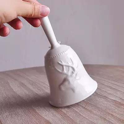 Nordic ceramic three-dimensional relief deer head meal Bell desktop Bell pendulum home craft gift decoration decoration sample room decoration