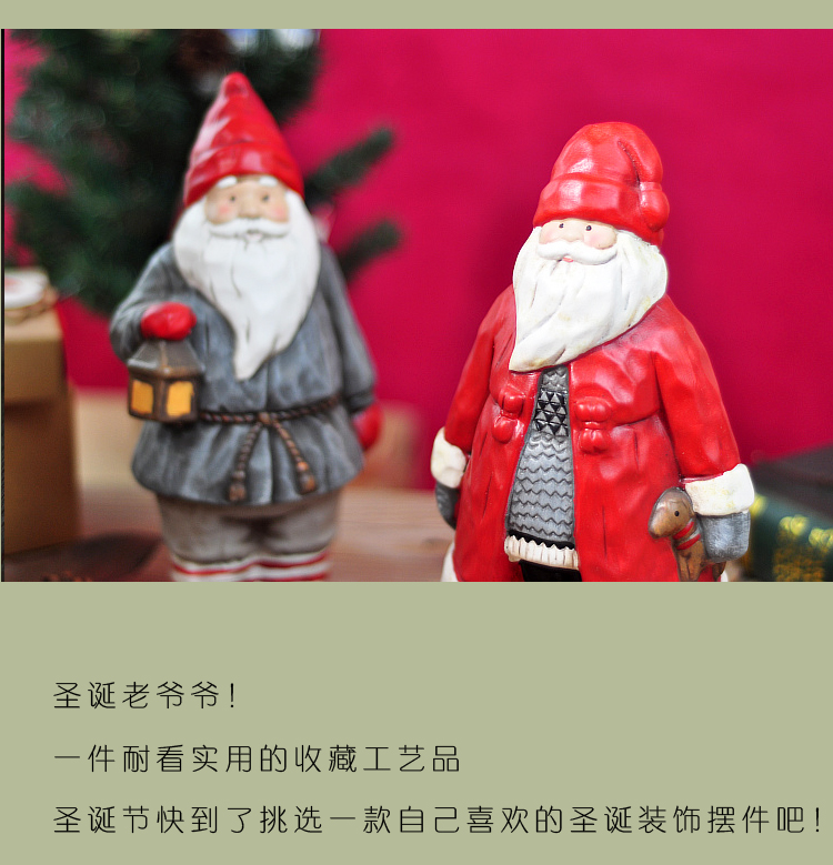 Xuất khẩu trang trí nhà bằng gốm Santa Claus cổ tích sân vườn lớn sân vườn trang trí Giáng sinh quà tặng trang trí phòng khách đẹp