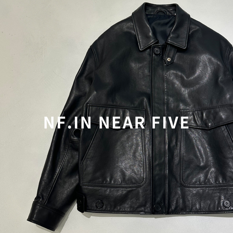 Near Five Full-Grain Vegetable-Tanned First-Layer Calfskin Jacket for Men, Genuine Leather Jacket with Dropped Shoulders and a Loose Fit, Japanese Style Coat