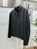 ANNU autumn and winter imported foam leather leather jacket mens short Korean style loose motorcycle jacket silhouette Hong Kong style