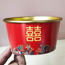 Wedding bowl thickened red festive paper bowl round disposable household wedding wedding wedding golden small paper bowl
