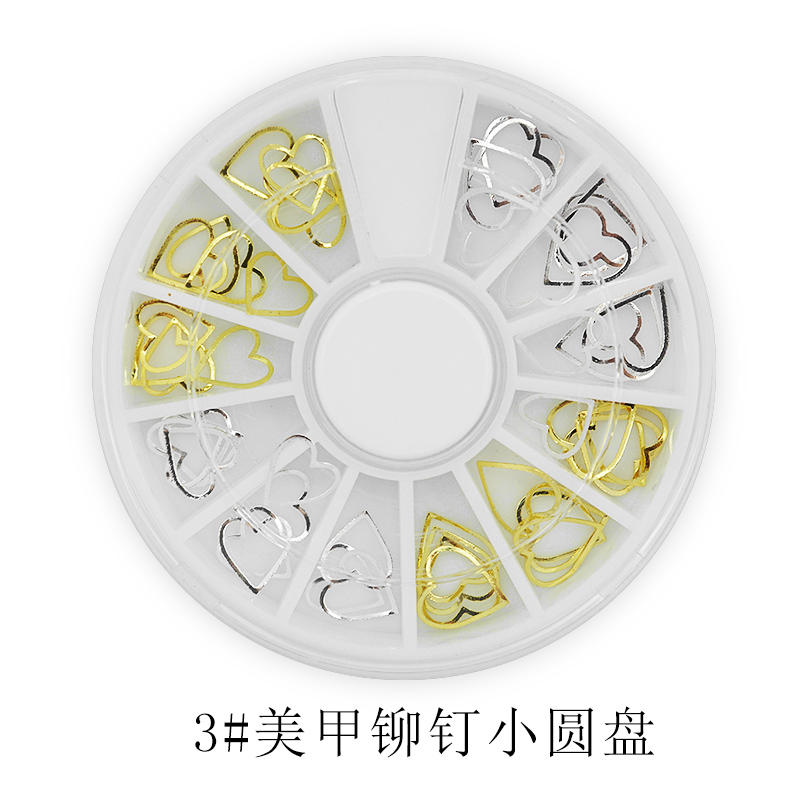 Dụng cụ làm móng rỗng Hoa hồng kim loại Studs Các bản vá vàng và bạc Lời khuyên Crystal Crystal Zircon Kim cương Đồ trang trí Bản giao hưởng Viên đá tròn - Công cụ Nail máy mài nail