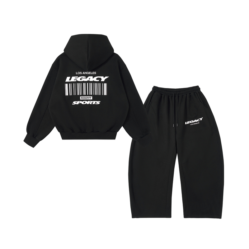 Reserff Legacy Barcode Heavy Air Layer Hooded Zipper Sweatshirt Scimitar Sports Pants Set for Men Reserff Legacy Barcode Heavy Air Layer Hooded Zipper Sweatshirt Scimitar Sports Pants Set for Men