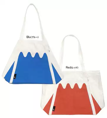 TSM0487 Japan Mount Fuji volcano Hot Spring large capacity canvas shoulder bag blue red spot