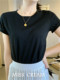 2025 summer new Xinjiang 80-count double mercerized cotton solid color round neck short-sleeved t-shirt for women slim and classic texture