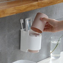 Toilet toothbrush holder set dental cylinder holder wall-mounted mouthwash toothpaste brushing cup holder hanging wall dental Cup