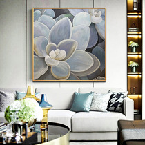 Nordic flower oil painting sofa background wall hanging painting light luxury three-dimensional living room decoration painting pure hand-painted villa porch painting