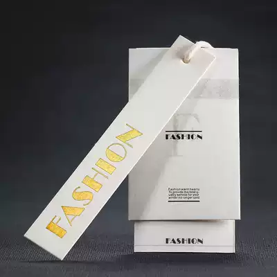 This white card art paper spot clothing tag special bronzing craft women's clothing trademark customization