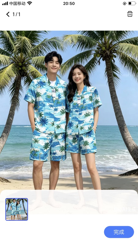 New Popular Island-Style Casual Suit T-Shirt Casual Wear Unisex Travel Suit Shirt Beachwear