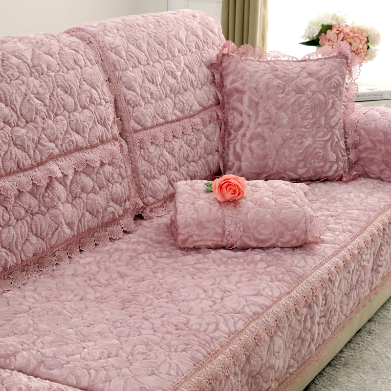 Sofa cushion winter plush thickened fabric simple modern non-slip sofa cover towel full cover Nordic cushion custom