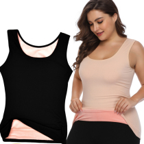 Large size womens warm vest plus velvet autumn and winter broadband elastic body sculpting fat mm warm palace back protector inner base