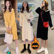Pregnant women autumn Net red set fashion 2021 new autumn winter coat autumn pregnant women dress spring and autumn
