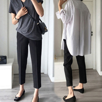 High quality version of pregnant women pants Spring and Autumn wear leggings tide mom fashion loose straight suit pants pipe pants