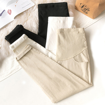 2022 Spring new pregnant woman pants big code loose old daddy pants pregnant woman 90% pants outside wearing tobellied pants for spring and autumn clothes